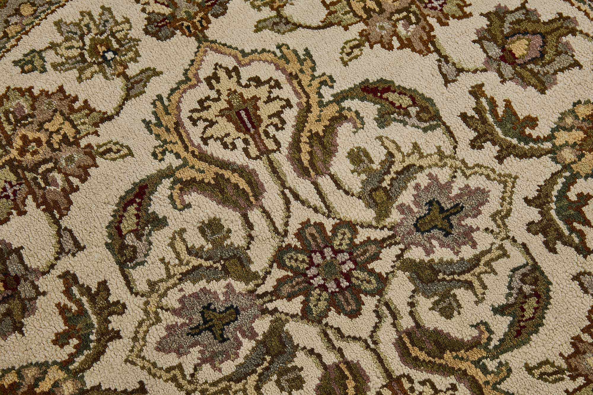 3x3 Beige Handmade Floral Oushak Rug - 51594