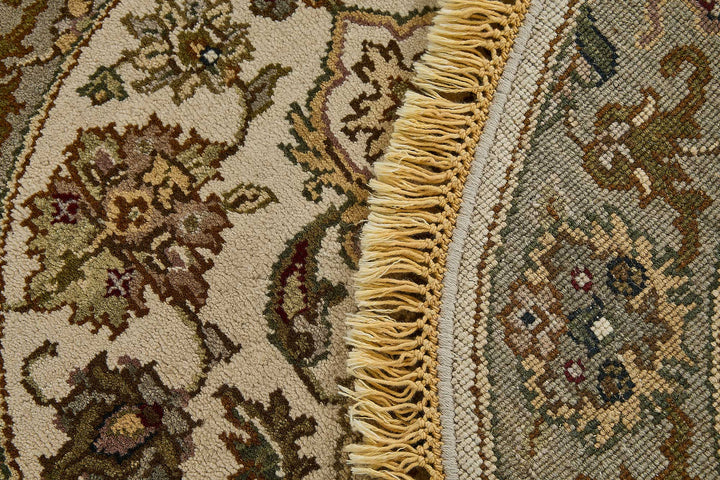 3x3 Beige Handmade Floral Oushak Rug - 51594
