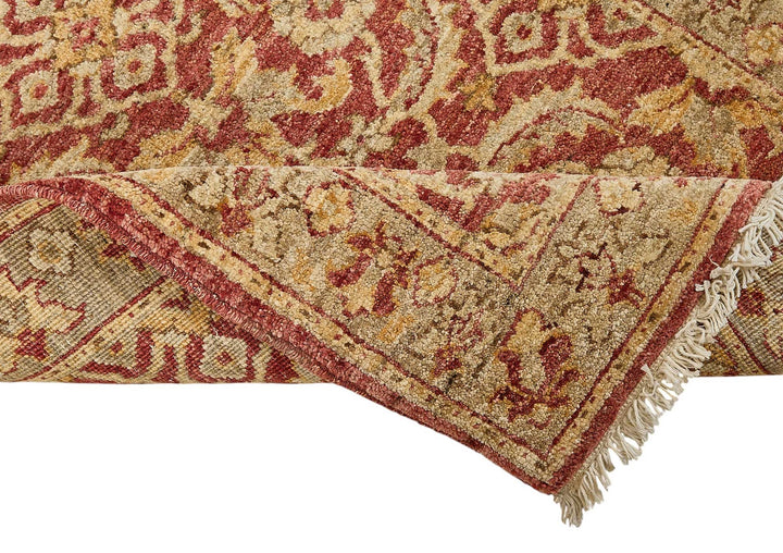 3x13 Red Turkish Floral Oushak Rug - 51595