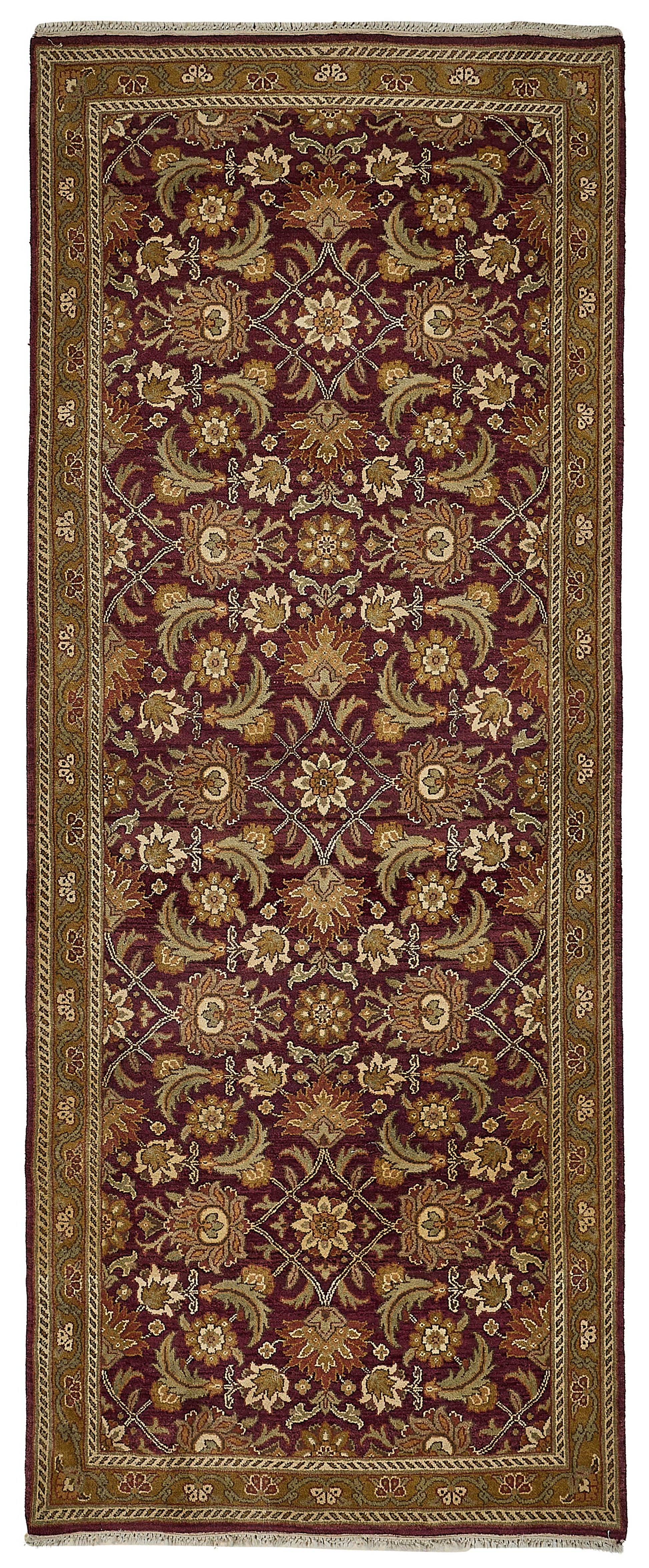 4x10 Red Handmade Floral Oushak Rug - 51598