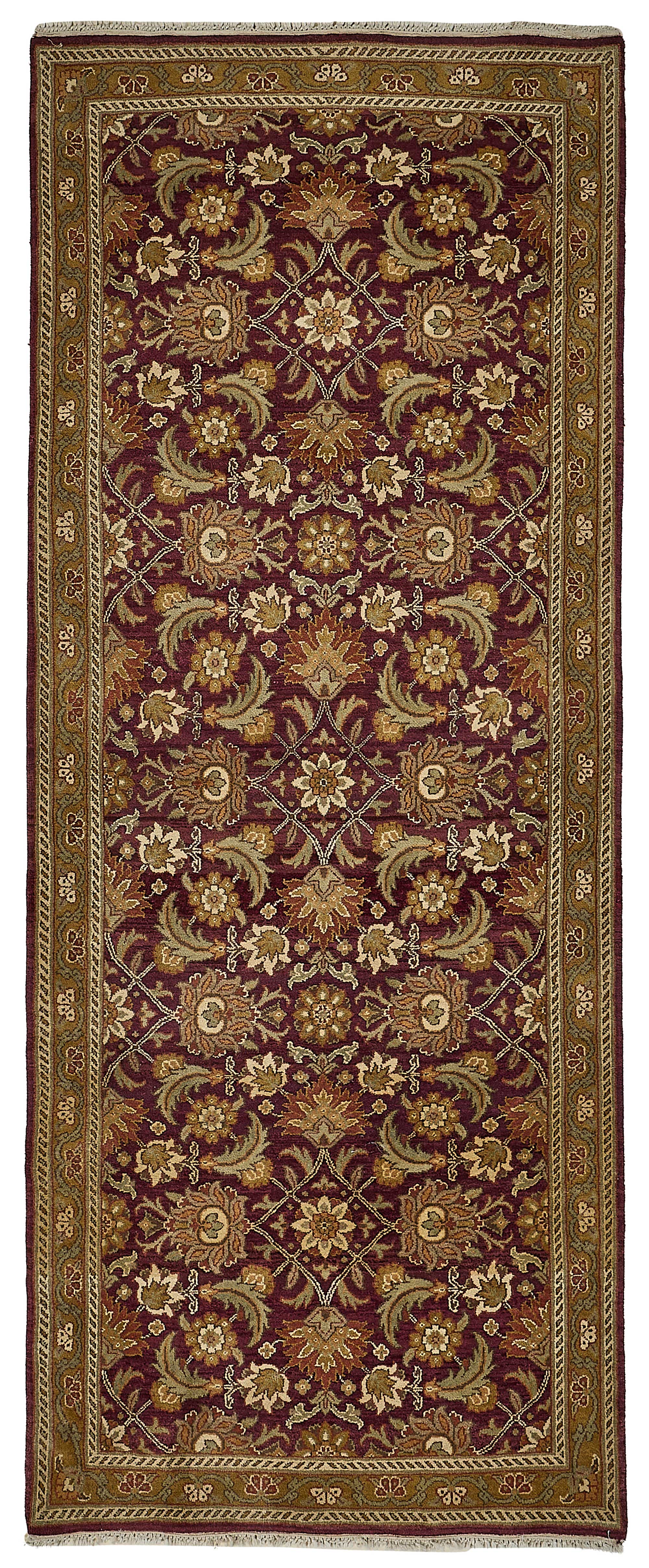 4x10 Red Handmade Floral Oushak Rug - 51598