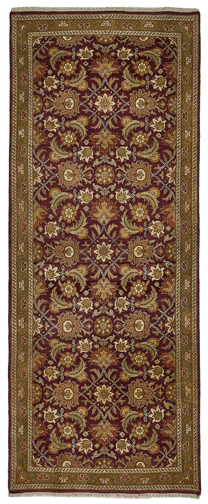 4x10 Red Handmade Floral Oushak Rug - 51598