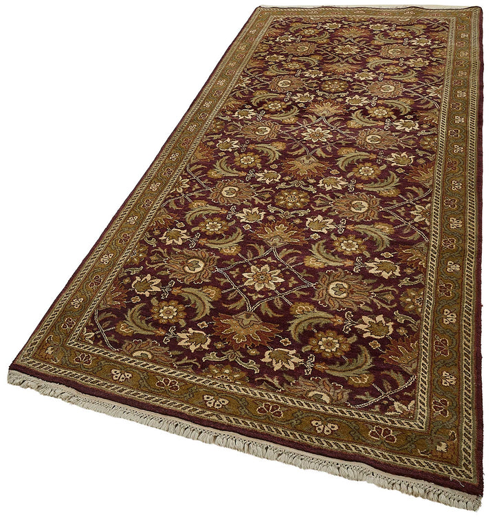 4x10 Red Handmade Floral Oushak Rug - 51598