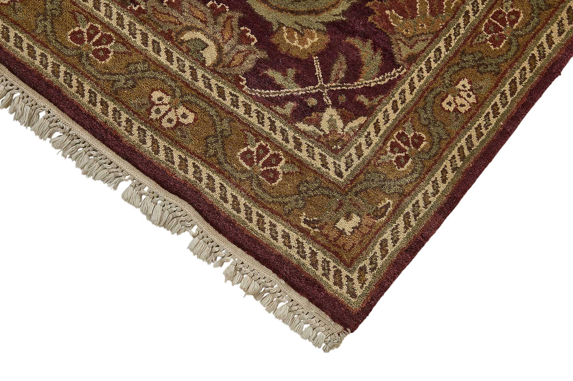 4x10 Red Handmade Floral Oushak Rug - 51598