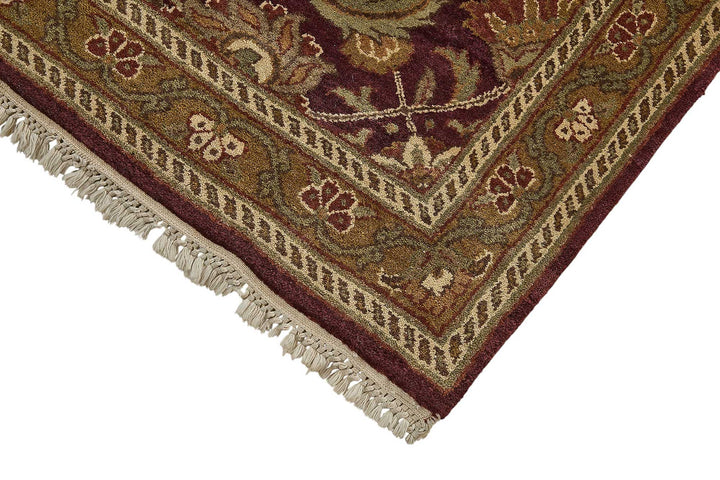 4x10 Red Handmade Floral Oushak Rug - 51598