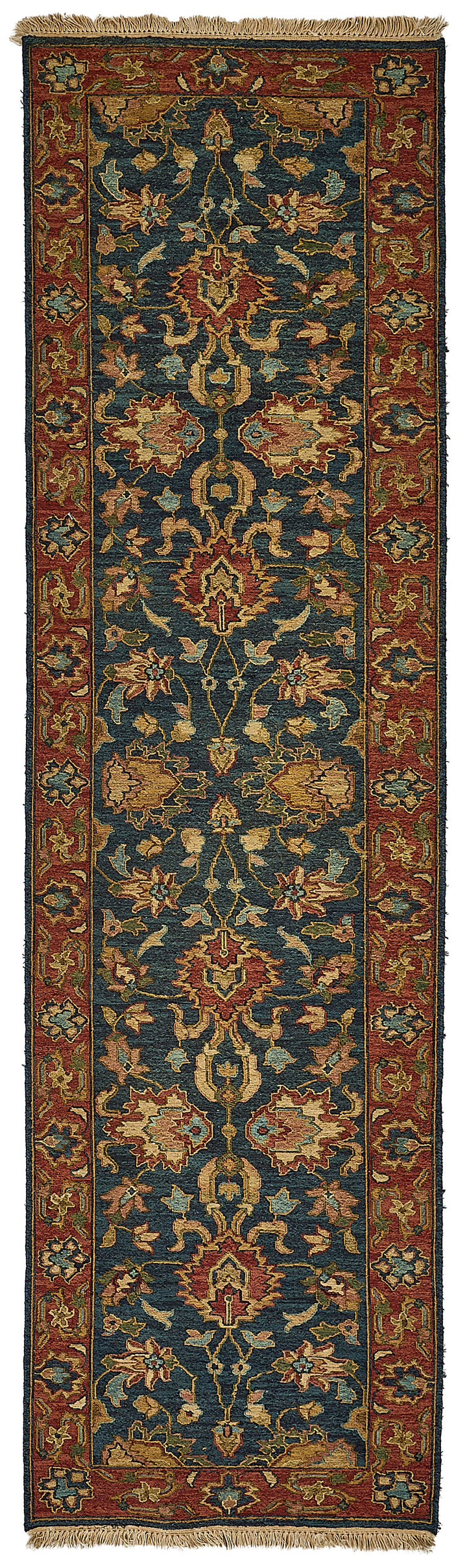 3x10 Blue Turkish Floral Oushak Rug - 51599