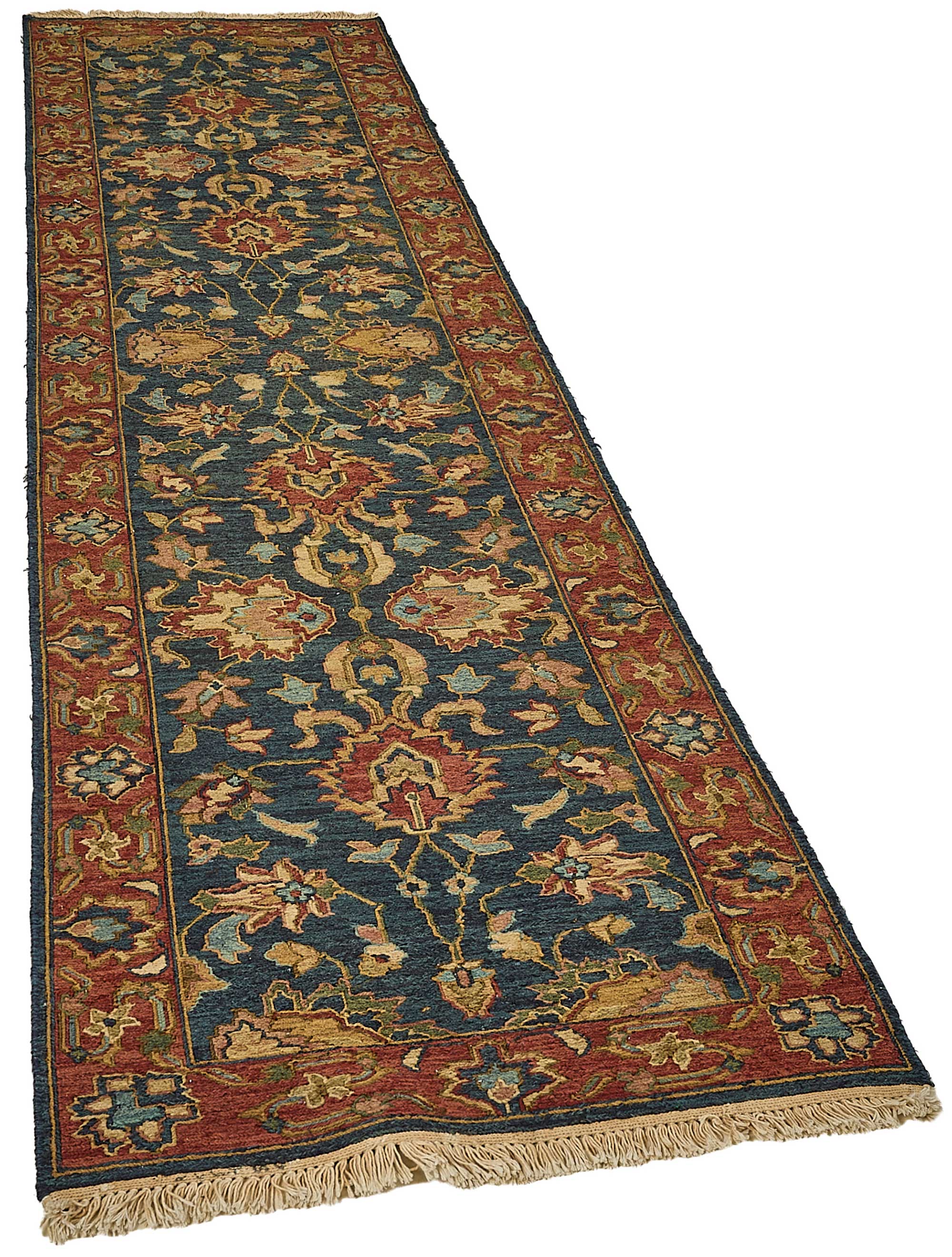 3x10 Blue Turkish Floral Oushak Rug - 51599