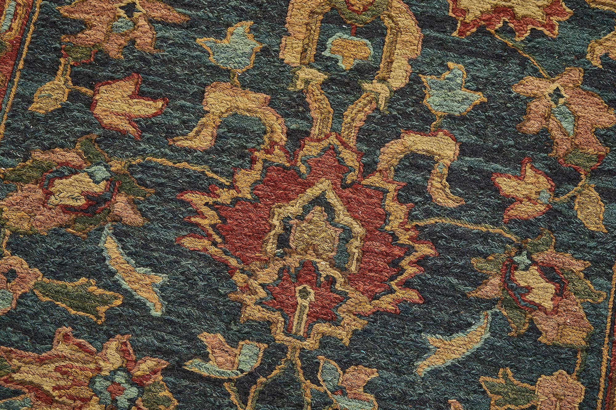 3x10 Blue Turkish Floral Oushak Rug - 51599