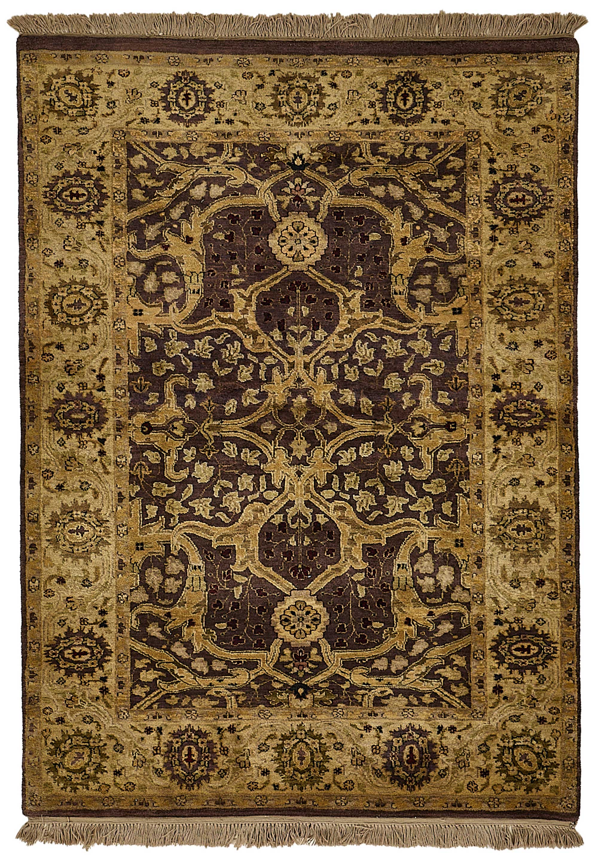 4x6 Brown Traditional Floral Medallion Oushak Rug - 51602