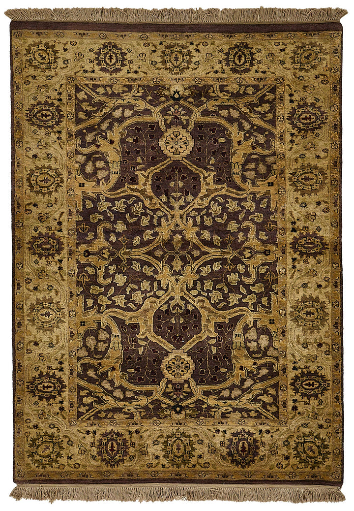 4x6 Brown Traditional Floral Medallion Oushak Rug - 51602