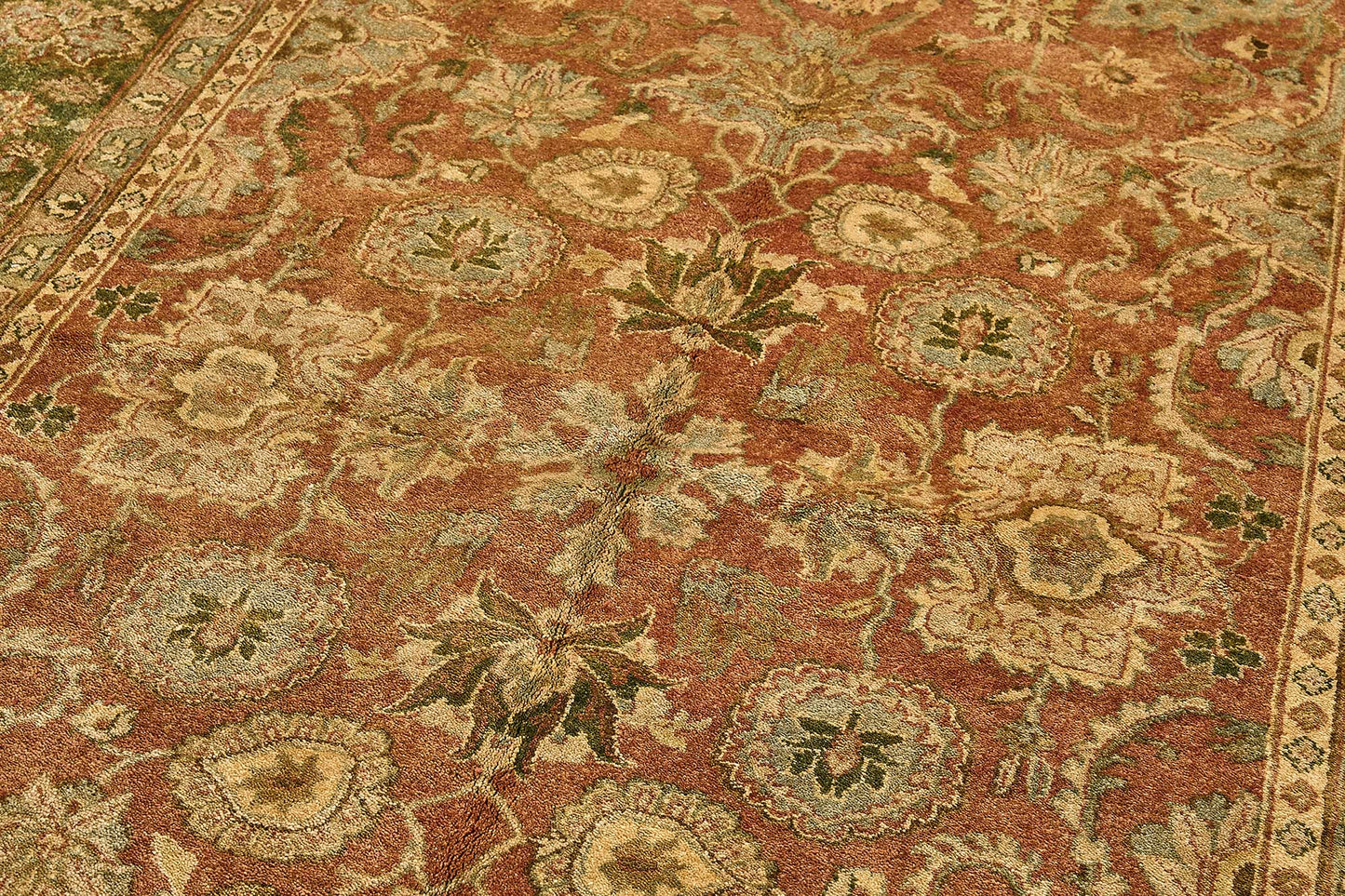 6x9 Beige Turkish Floral Oushak Rug - 51603