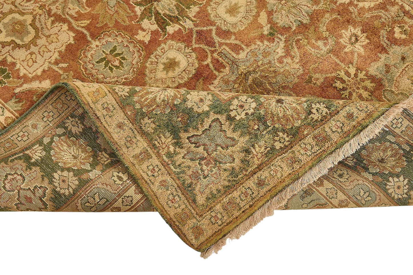 6x9 Beige Turkish Floral Oushak Rug - 51603