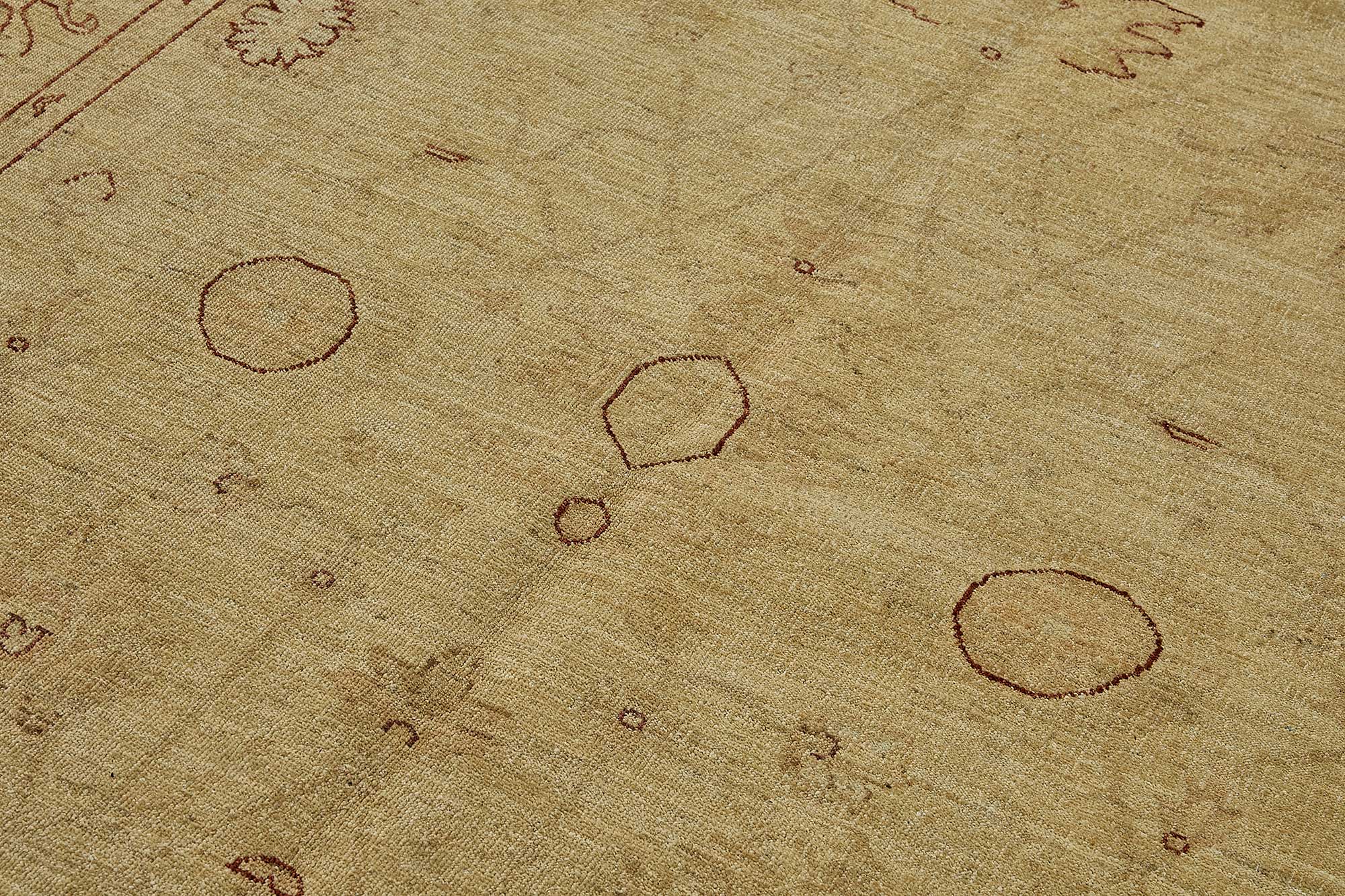 6x9 Beige Traditional Medallion Oushak Rug - 51605