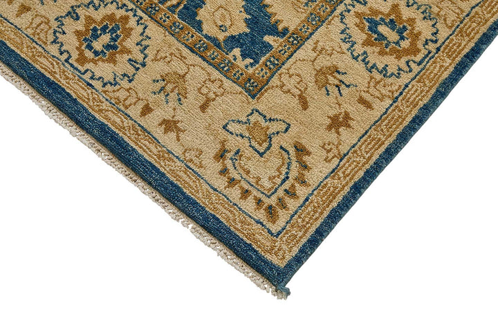 5x7 Blue Handmade Floral Oushak Rug - 51606