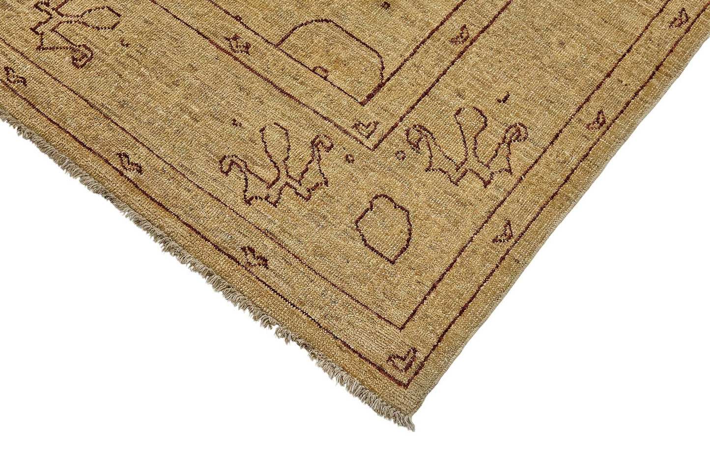 6x9 Beige Turkish Medallion Oushak Rug - 51607