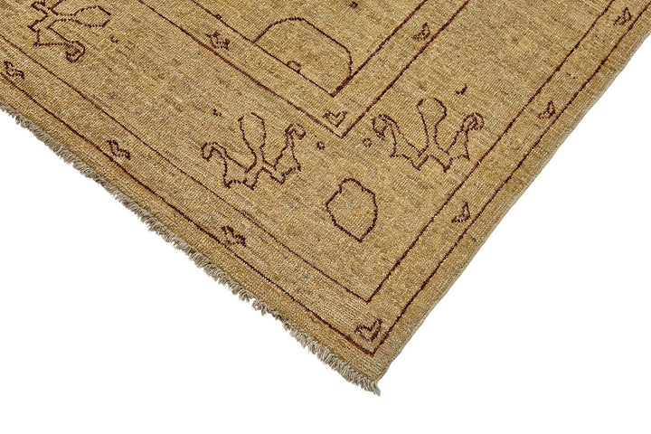 6x9 Beige Turkish Medallion Oushak Rug - 51607