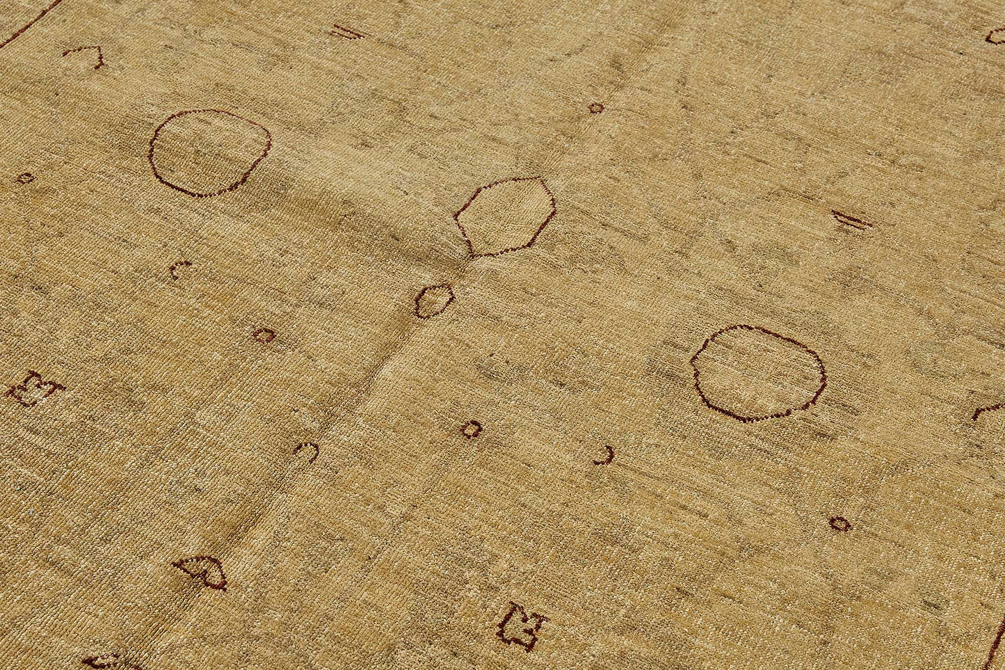 6x9 Beige Turkish Medallion Oushak Rug - 51607