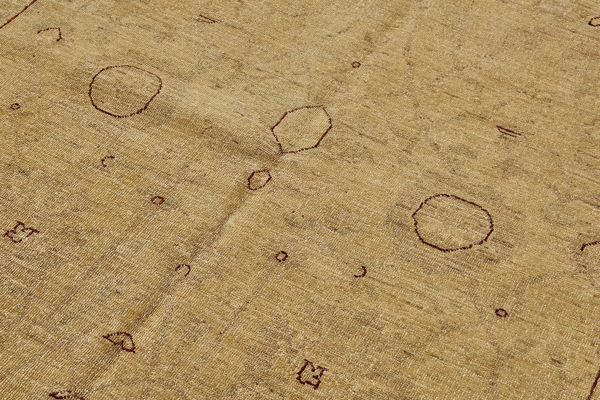 6x9 Beige Turkish Medallion Oushak Rug - 51607