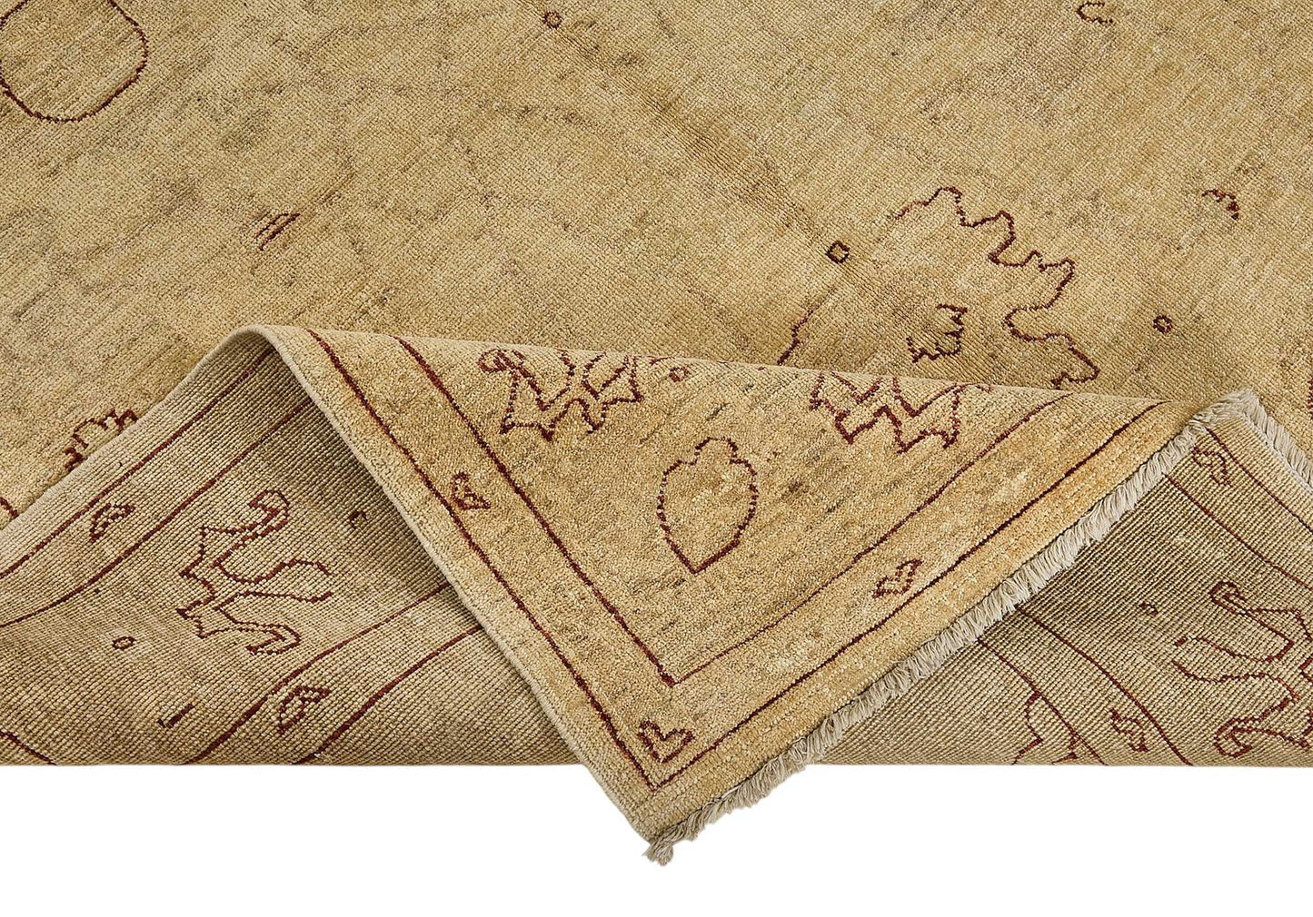 6x9 Beige Turkish Medallion Oushak Rug - 51607