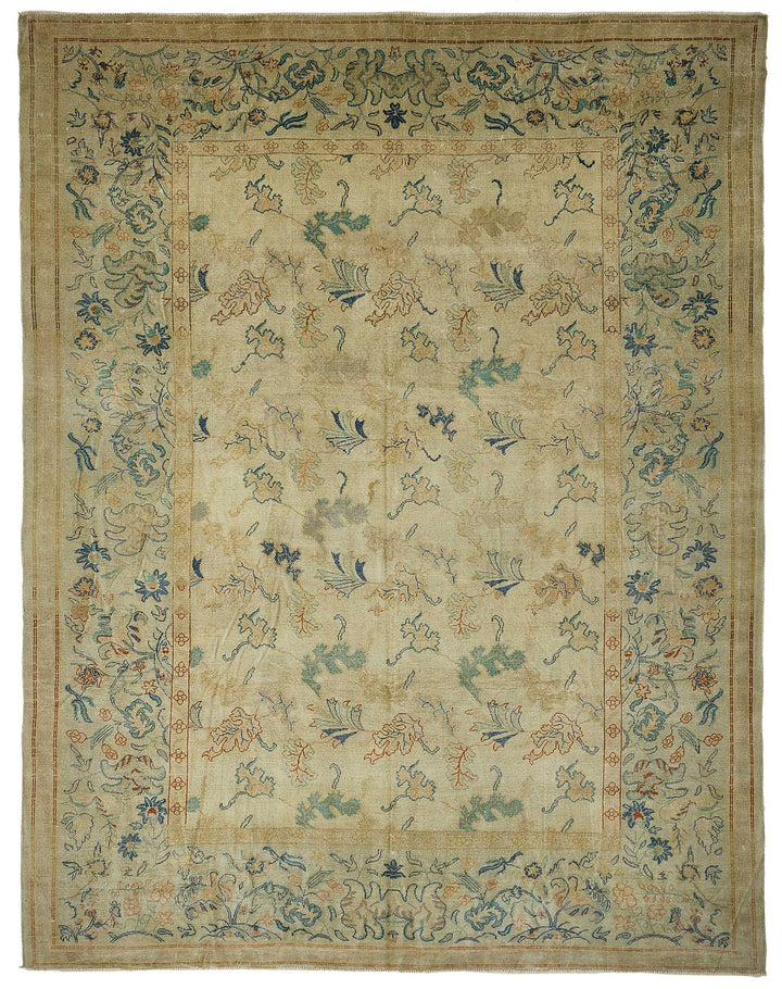 10x13 Beige Floral Oushak Rug - 51608