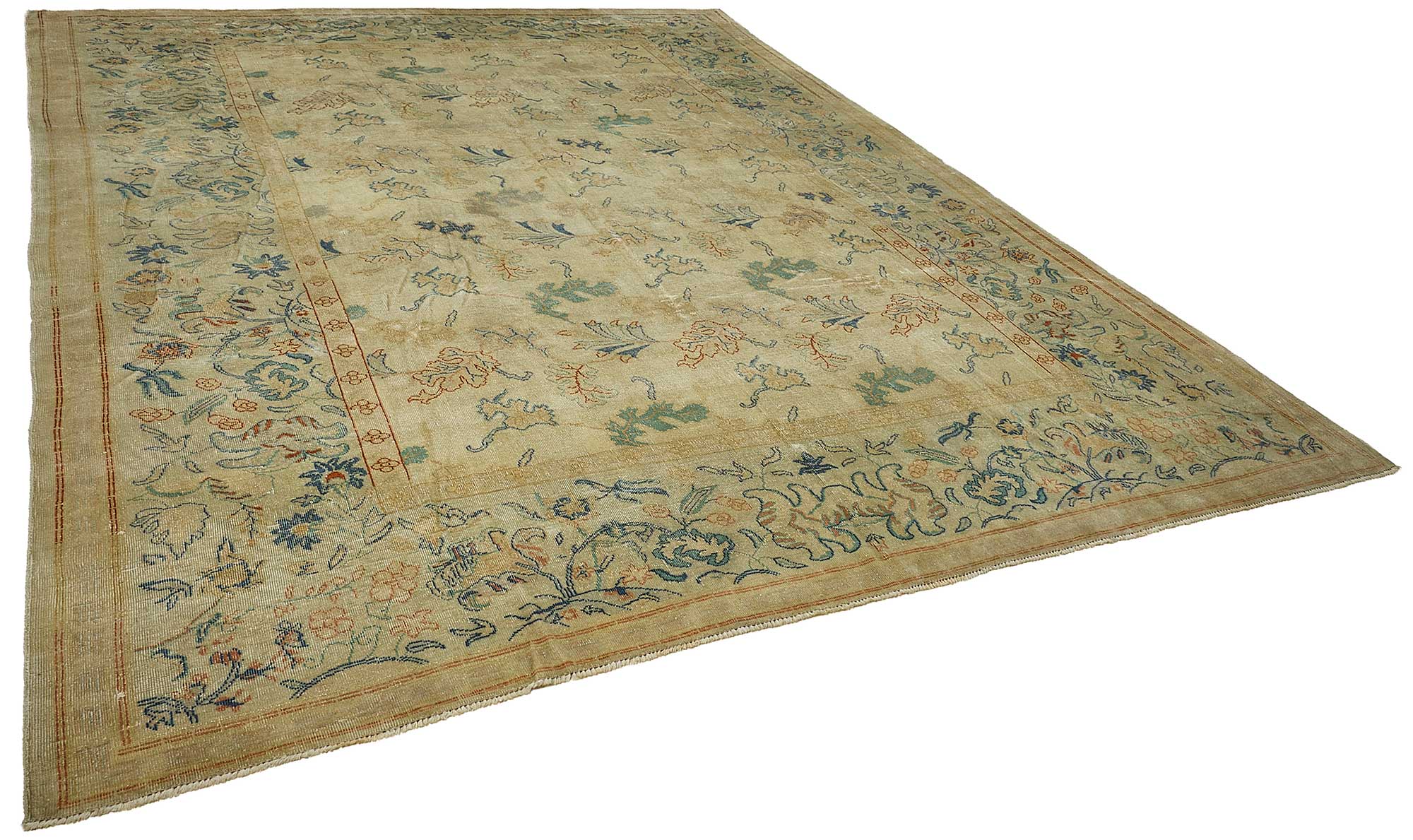10x13 Beige Floral Oushak Rug - 51608