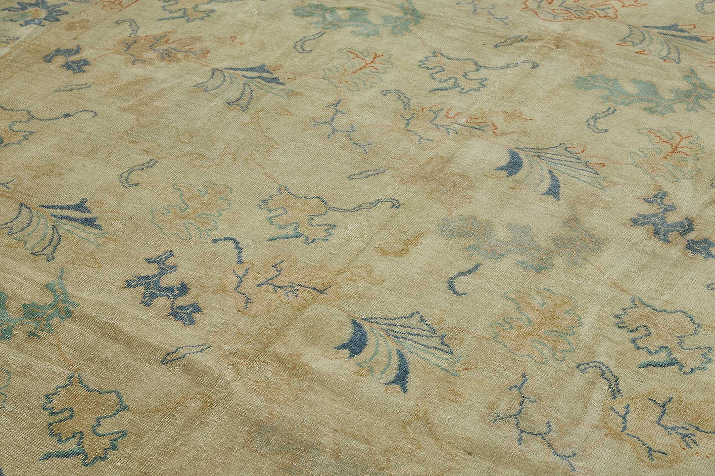 10x13 Beige Floral Oushak Rug - 51608