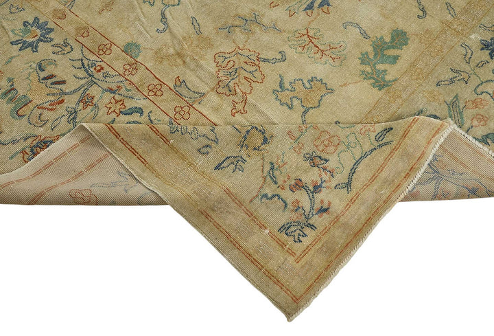 10x13 Beige Floral Oushak Rug - 51608