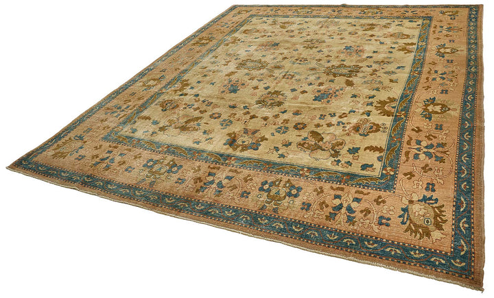 9x12 Beige Traditional Floral Oushak Rug - 51609