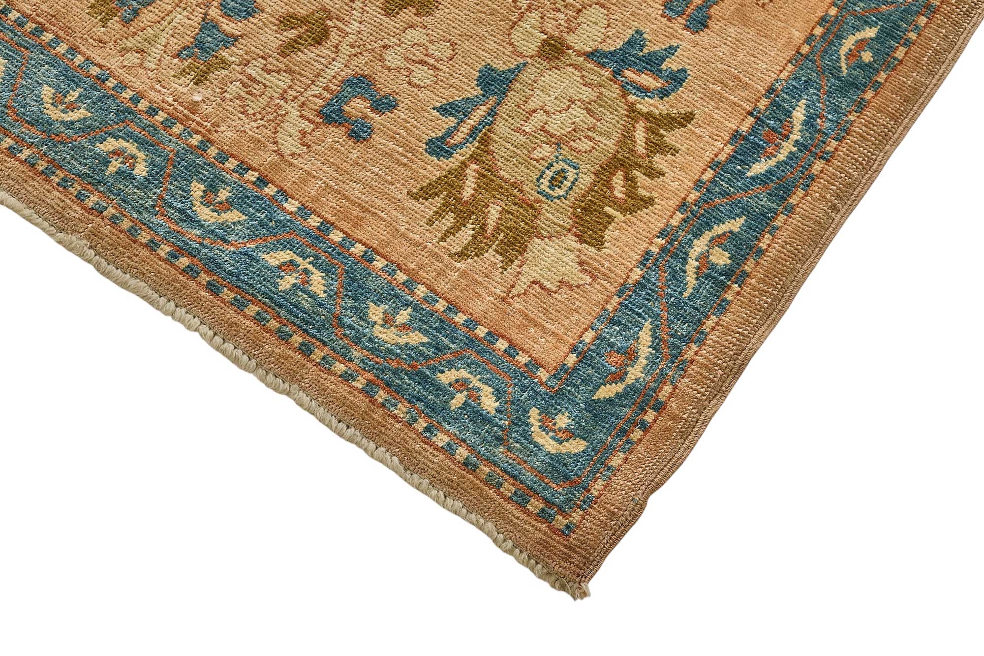 9x12 Beige Traditional Floral Oushak Rug - 51609