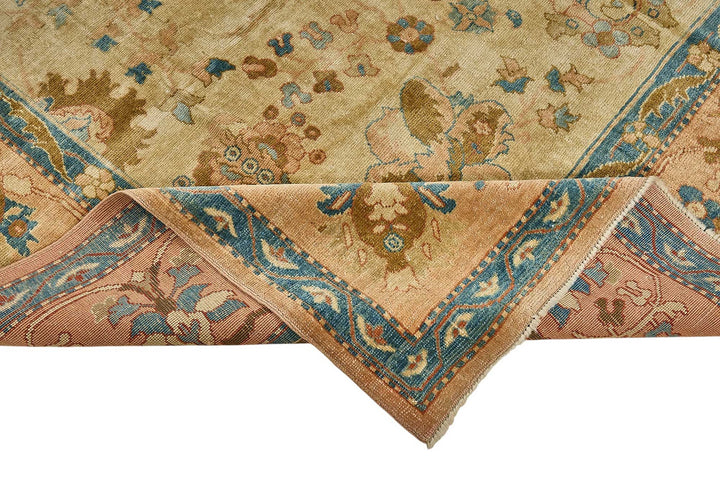 9x12 Beige Traditional Floral Oushak Rug - 51609