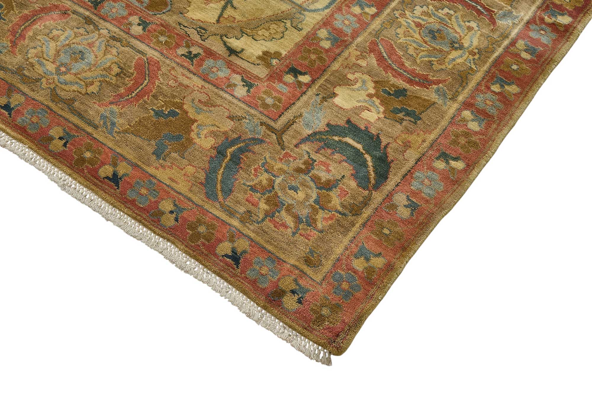 9x11 Beige Traditional Floral Medallion Oushak Rug - 51610