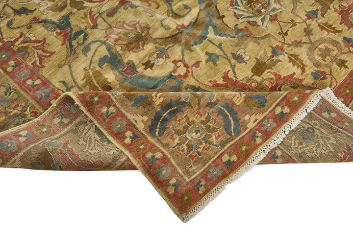 9x11 Beige Traditional Floral Medallion Oushak Rug - 51610