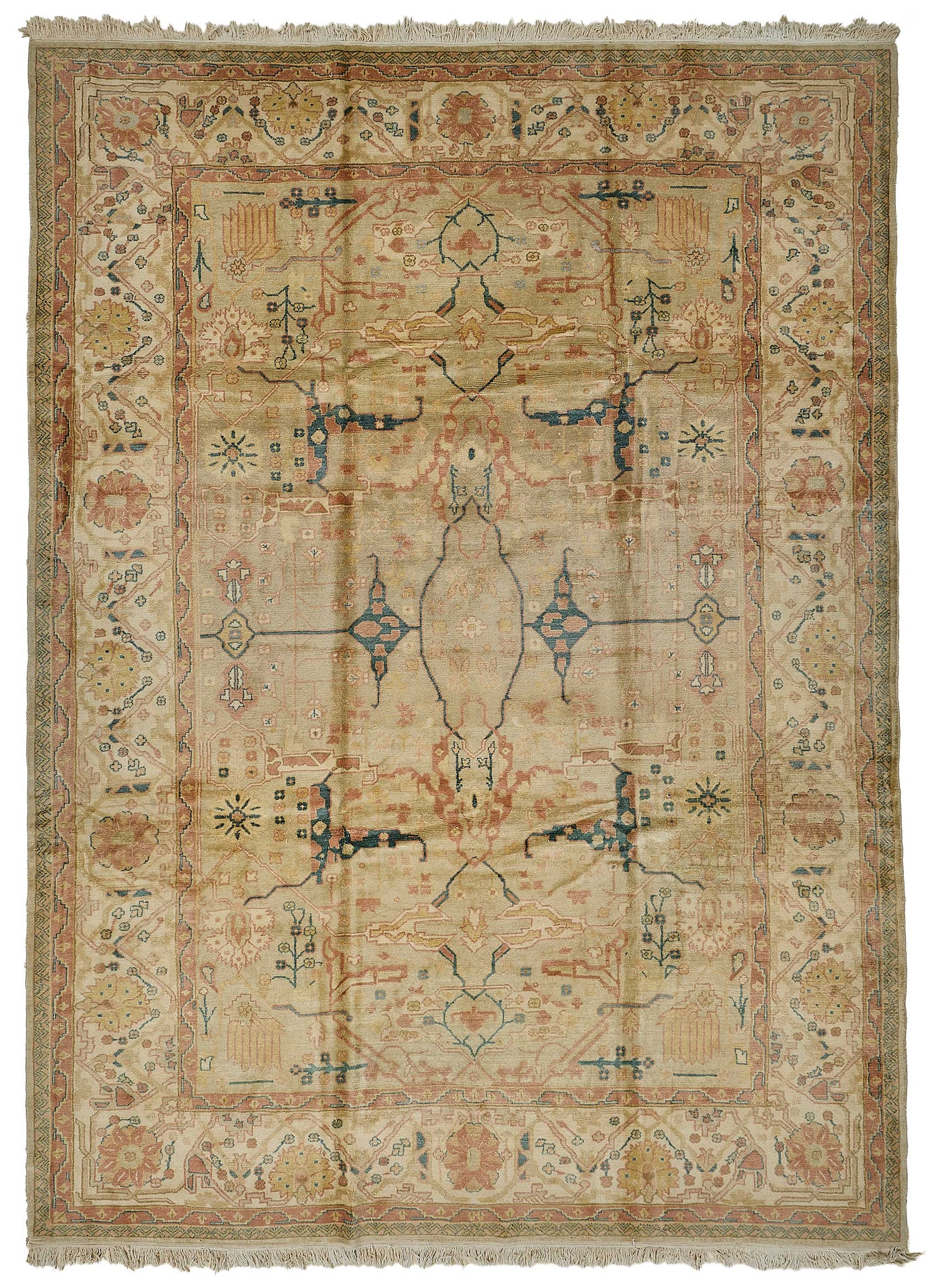 9x12 Beige Medallion Oushak Rug - 51612