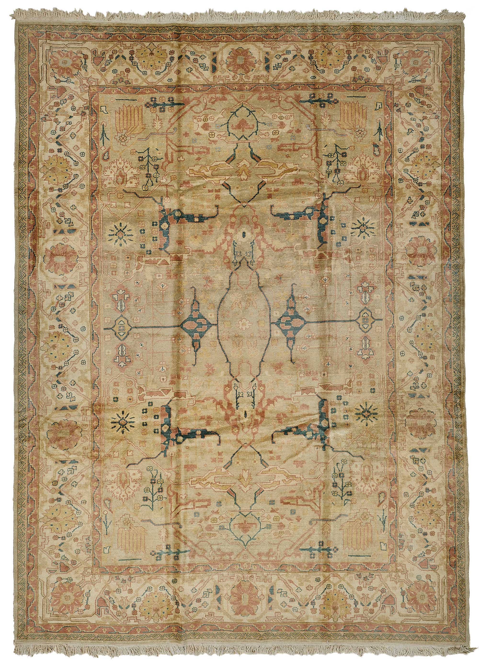 9x12 Beige Medallion Oushak Rug - 51612