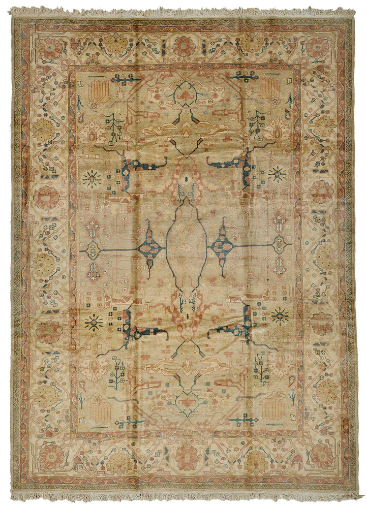 9x12 Beige Medallion Oushak Rug - 51612