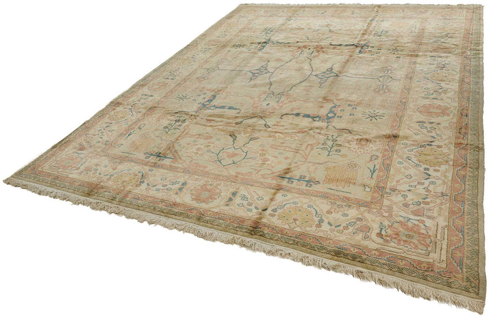9x12 Beige Medallion Oushak Rug - 51612
