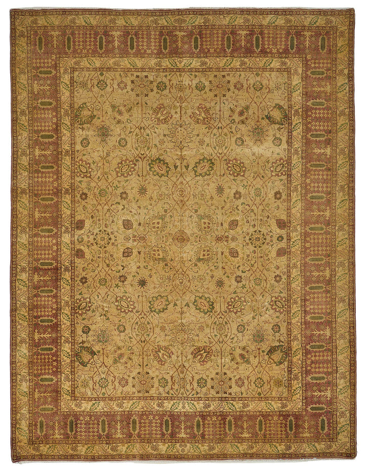 9x12 Beige Traditional Floral Oushak Rug - 51613