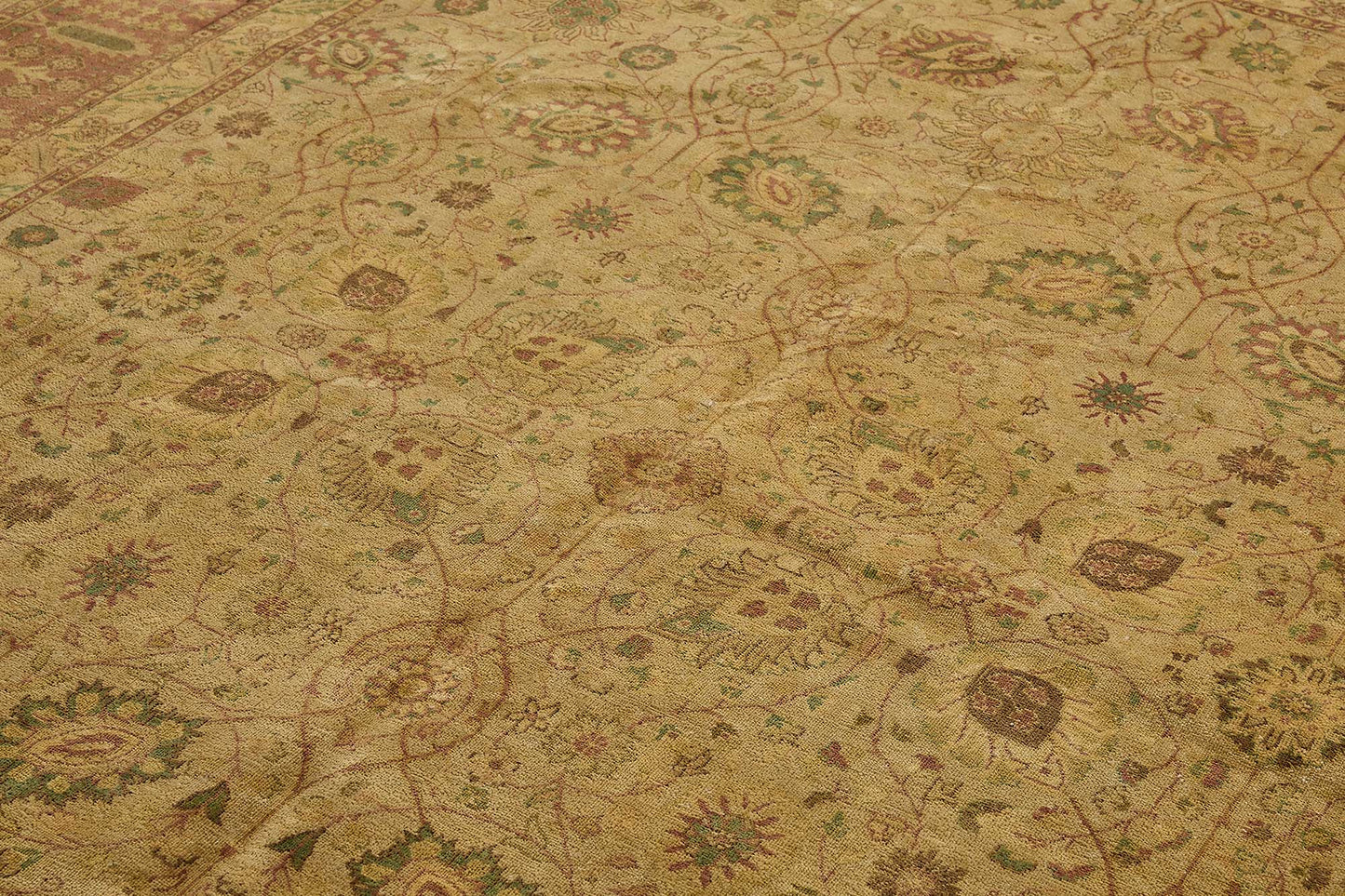 9x12 Beige Traditional Floral Oushak Rug - 51613