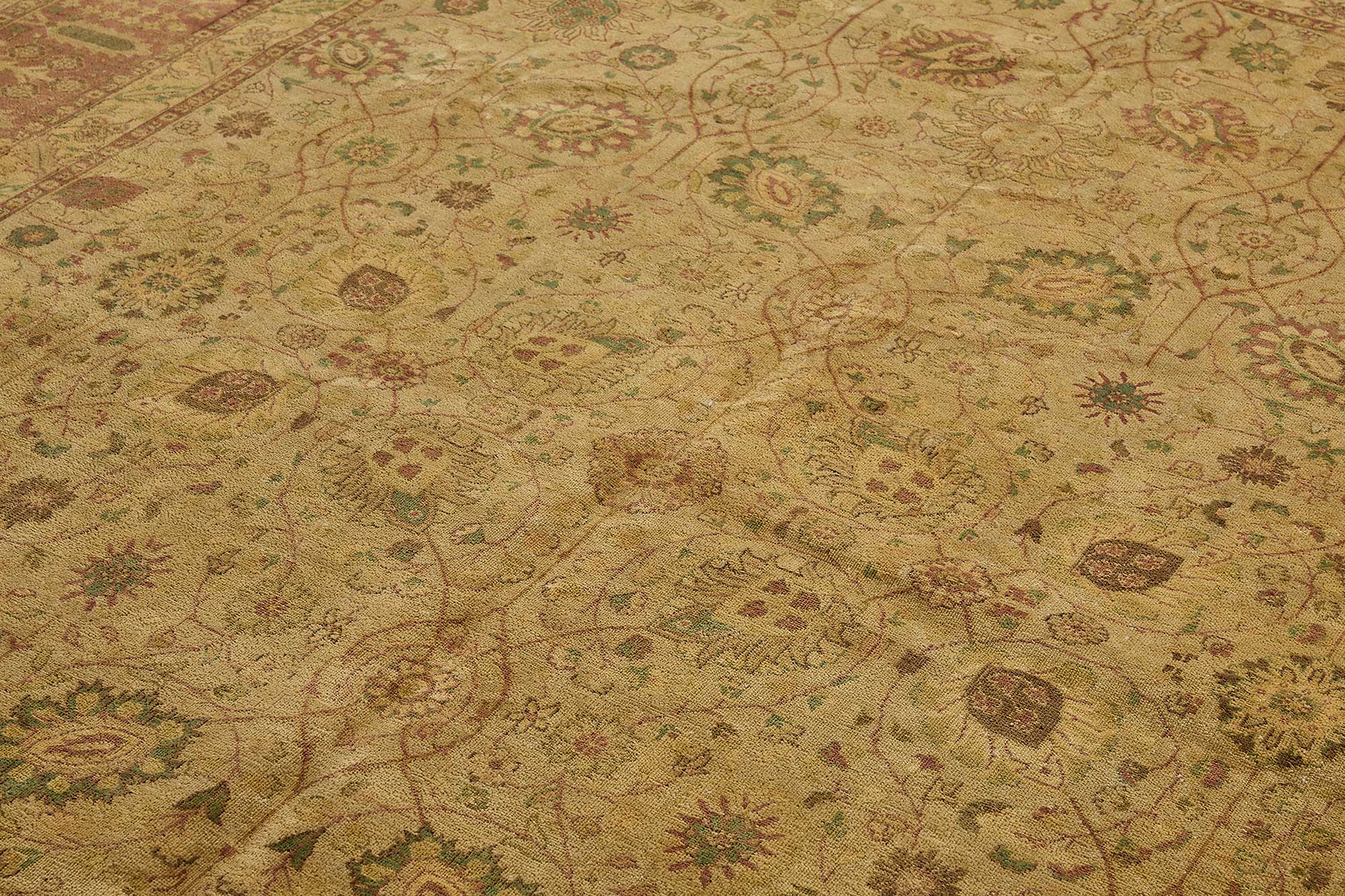 9x12 Beige Traditional Floral Oushak Rug - 51613