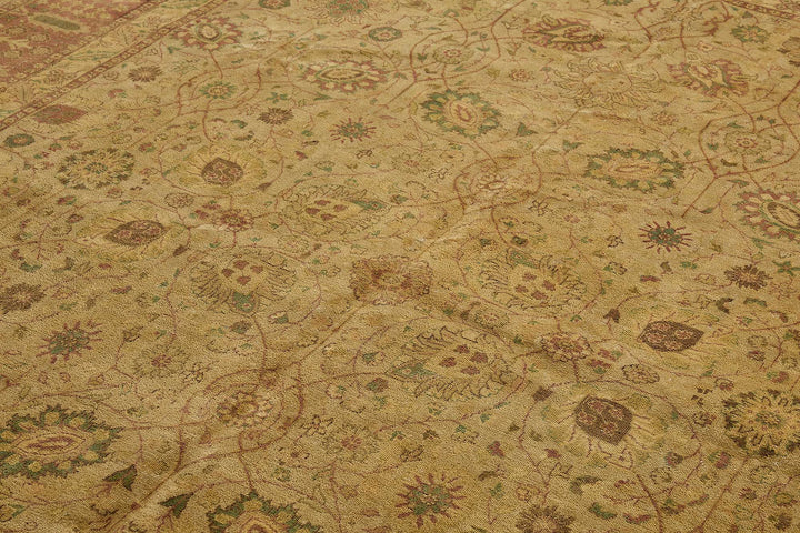 9x12 Beige Traditional Floral Oushak Rug - 51613