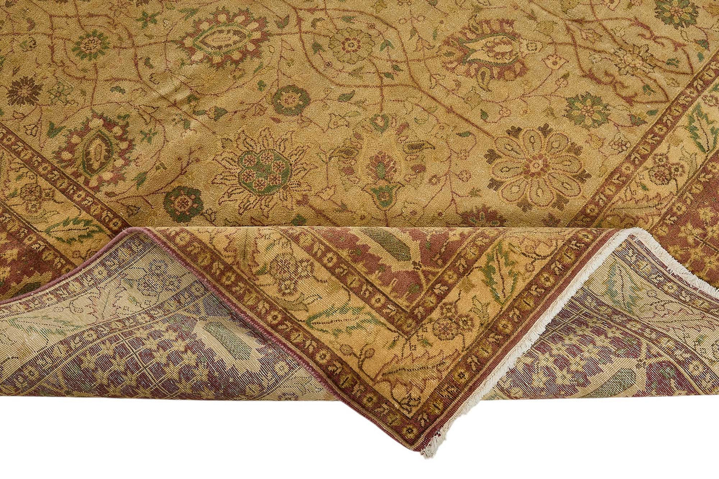 9x12 Beige Traditional Floral Oushak Rug - 51613