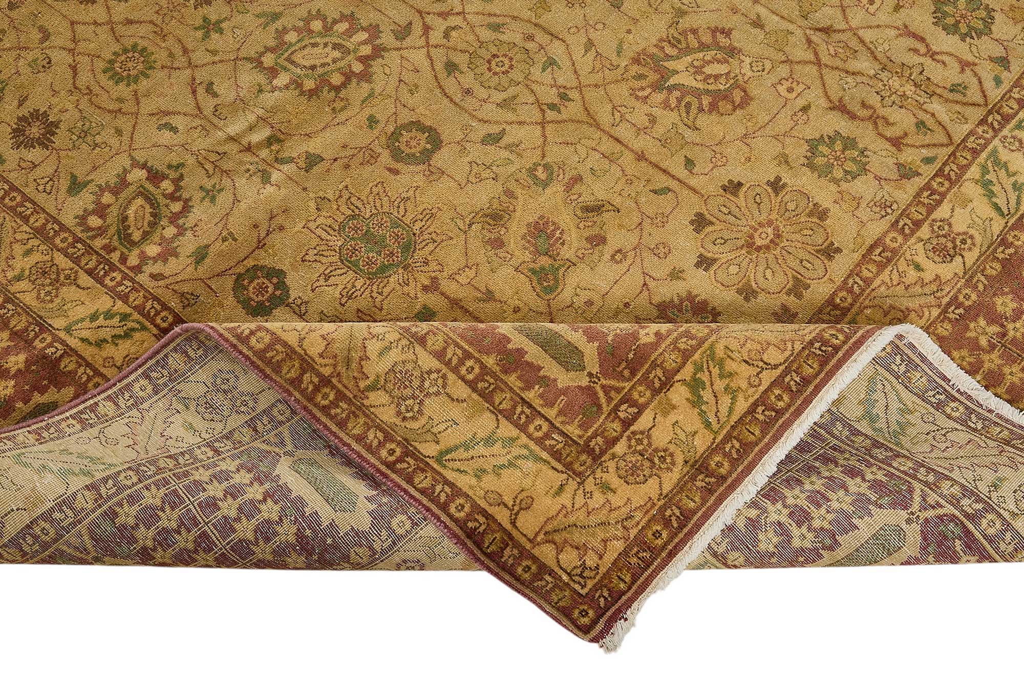 9x12 Beige Traditional Floral Oushak Rug - 51613