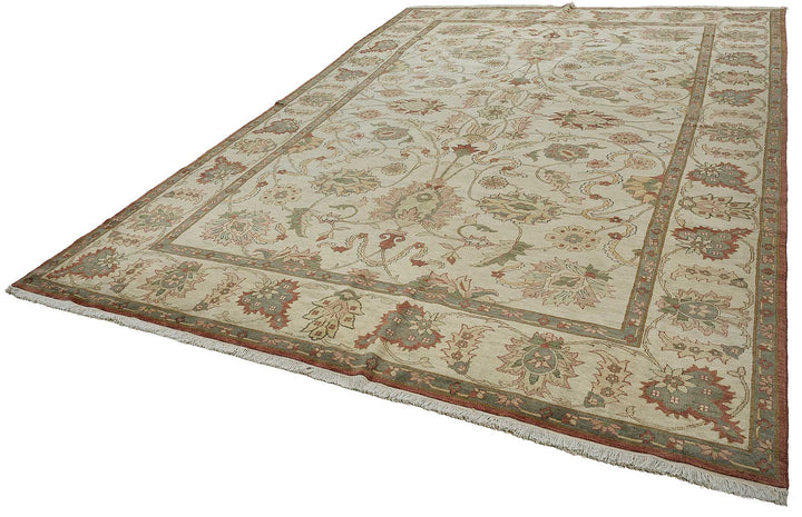 9x13 Beige Traditional Floral Medallion Oushak Rug - 51614