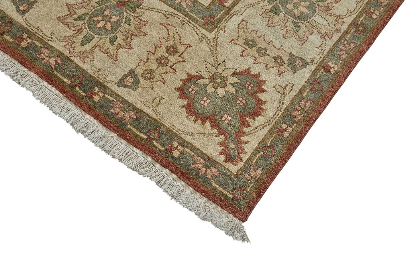 9x13 Beige Traditional Floral Medallion Oushak Rug - 51614