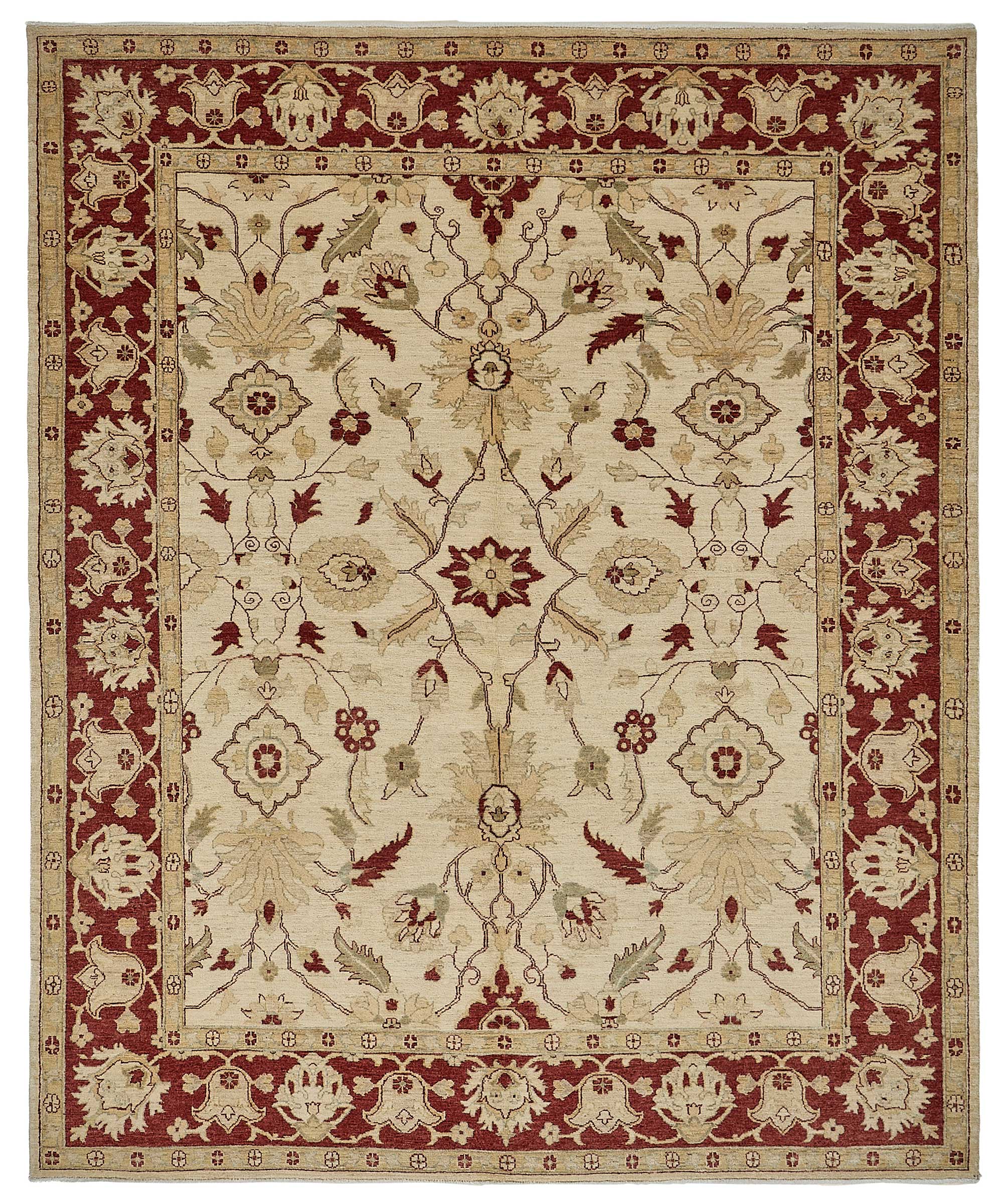 8x10 Beige Turkish Floral Oushak Rug - 51615