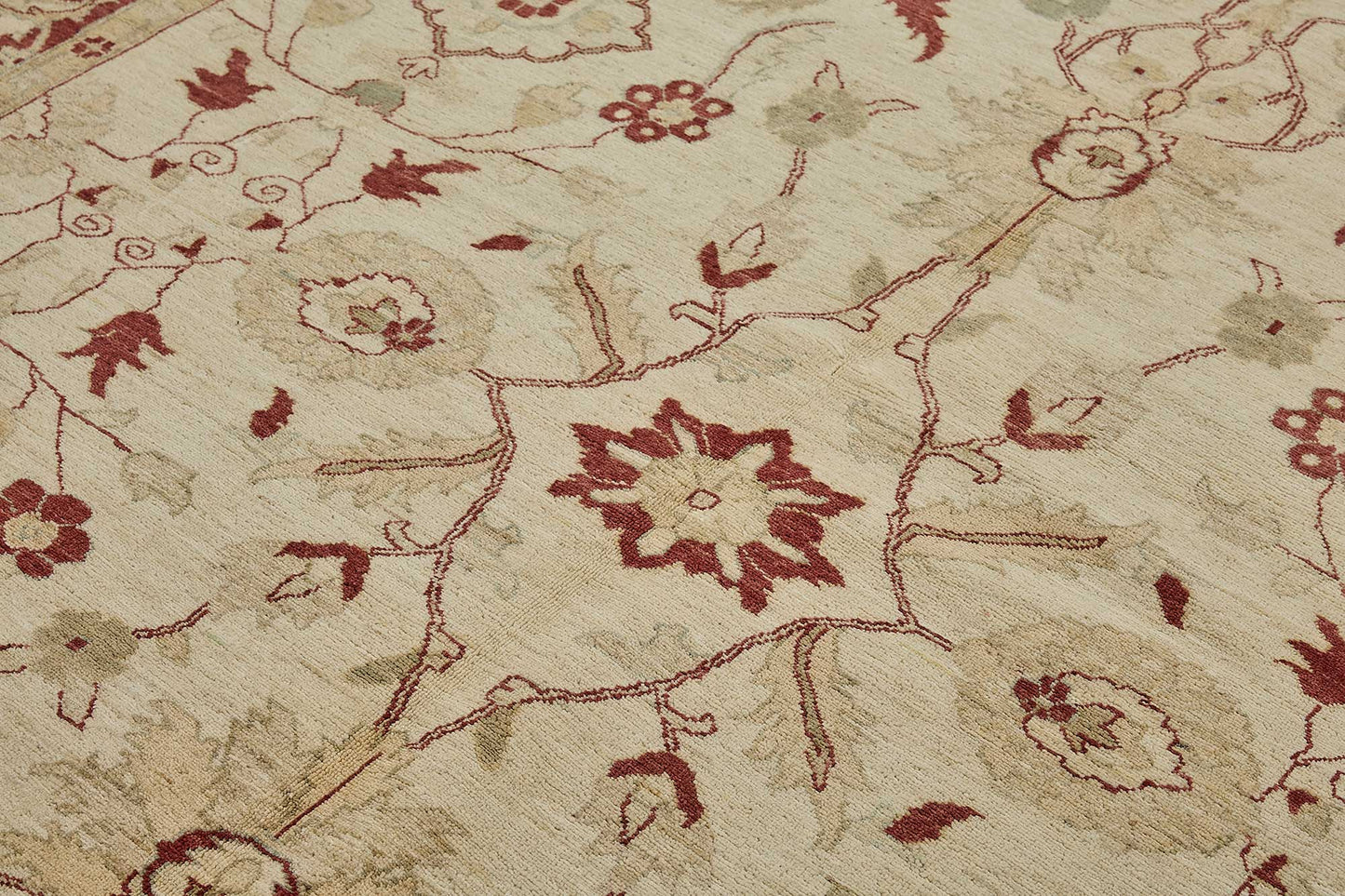 8x10 Beige Turkish Floral Oushak Rug - 51615