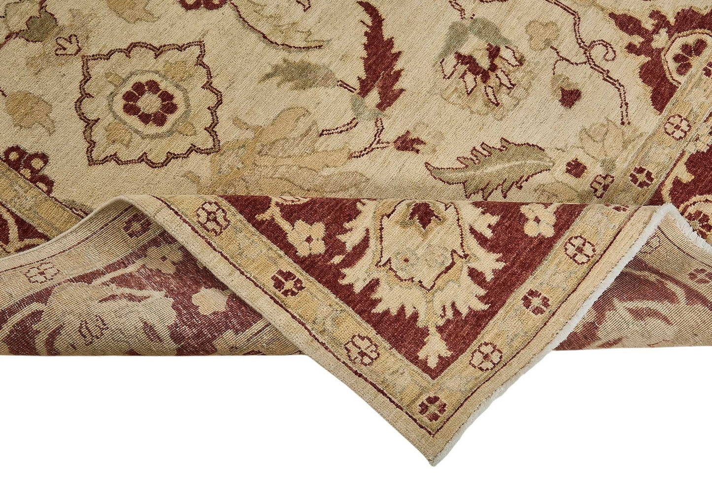 8x10 Beige Turkish Floral Oushak Rug - 51615