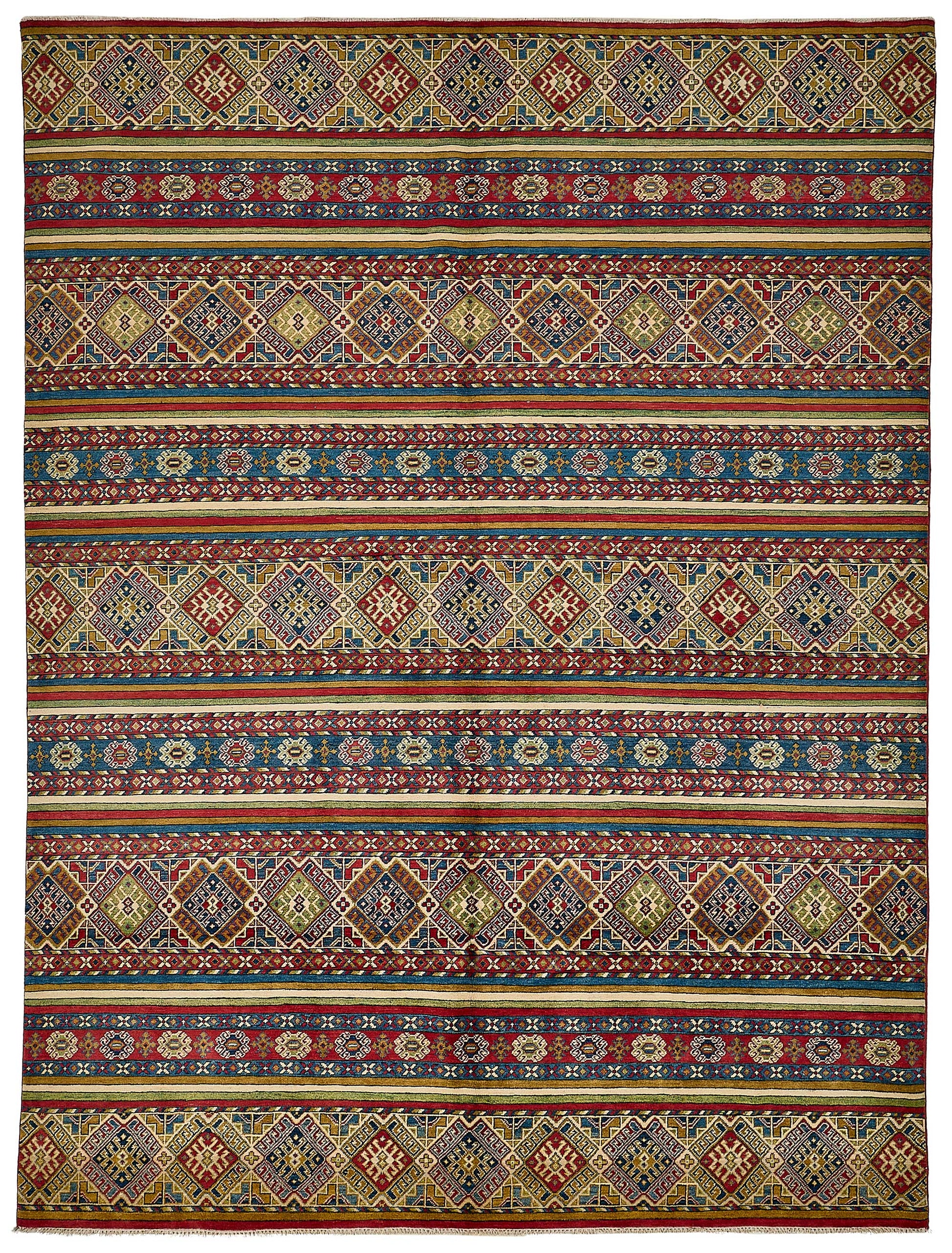 9x12 Red Handmade Striped Oushak Rug - 51618