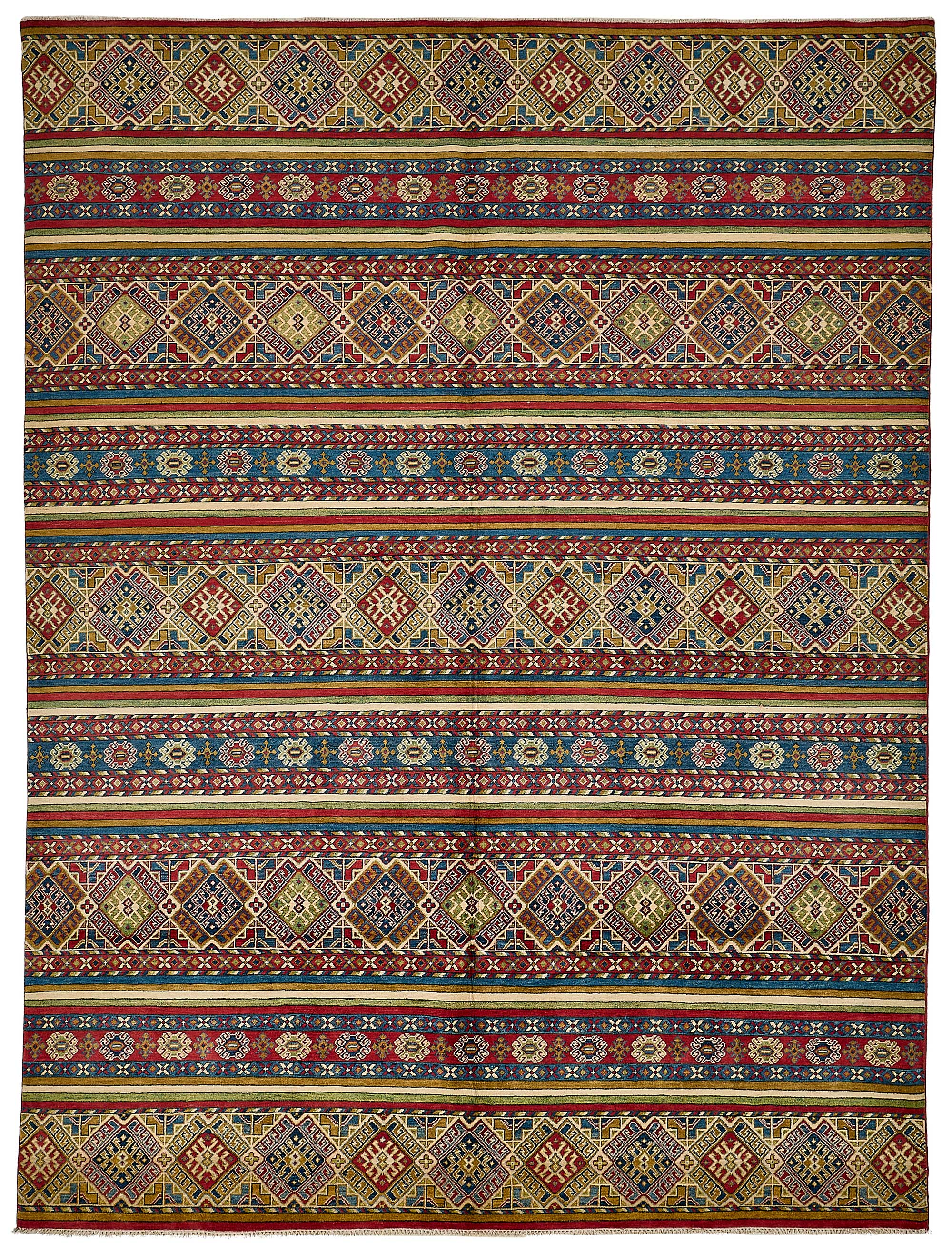 9x12 Red Handmade Striped Oushak Rug - 51618