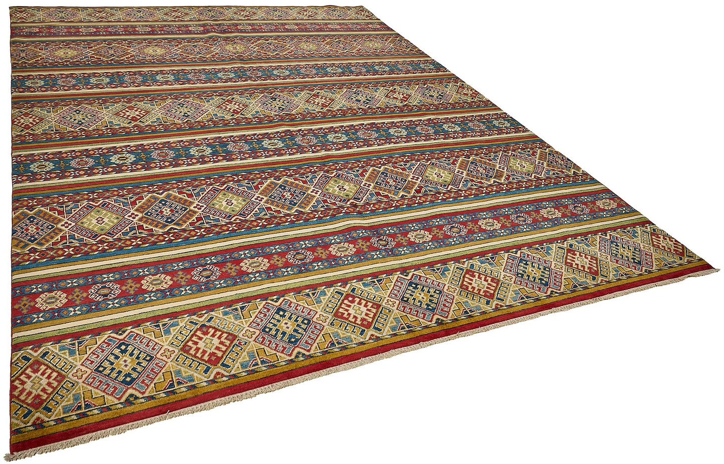9x12 Red Handmade Striped Oushak Rug - 51618